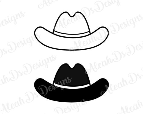 Cowboy Hat Black And White Clipart