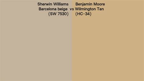 Sherwin Williams Barcelona Beige Sw 7530 Vs Benjamin Moore Wilmington Tan Hc 34 Side By Side