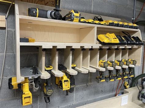 Finally Got Around To Building A Cordless Tool Organizer Used T Tracks So I Could Resize The