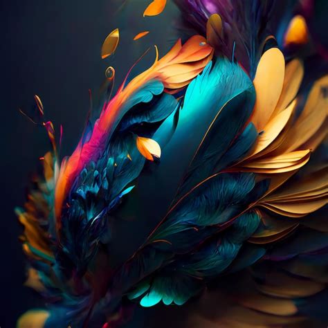 Abstract Paintings Of Peacock Feathers