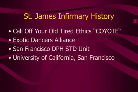 Ppt Sex Worker Health San Francisco Style The St James Infirmary Powerpoint Presentation