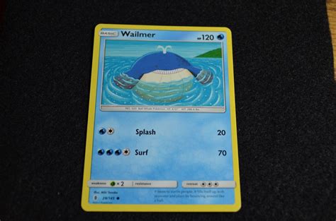 Pokemon WAILMER SUN MOON Guardians Rising 29 145 NM Mint EBay