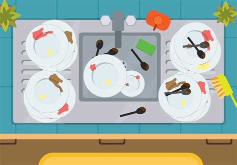 Dirty Dishes Illustration 124720 Vector Art at Vecteezy