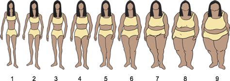 Body Size Images For Perceived Current Ideal And Healthy Body Size In