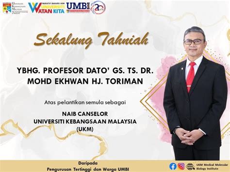 Sekalung Tahniah Kepada YBhg Profesor Dato Gs Ts Dr Mohd Ekhwan Hj