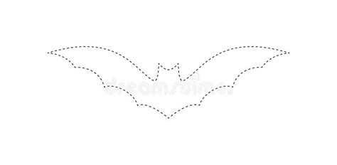 Bat Tracing Worksheet For Kids Stock Vector Illustration Of