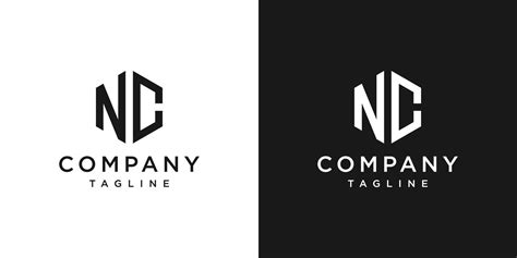 Creative Letter Nc Monogram Logo Design Icon Template White And Black