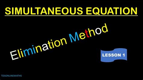 Simultaneous Equation Elimination Method Youtube