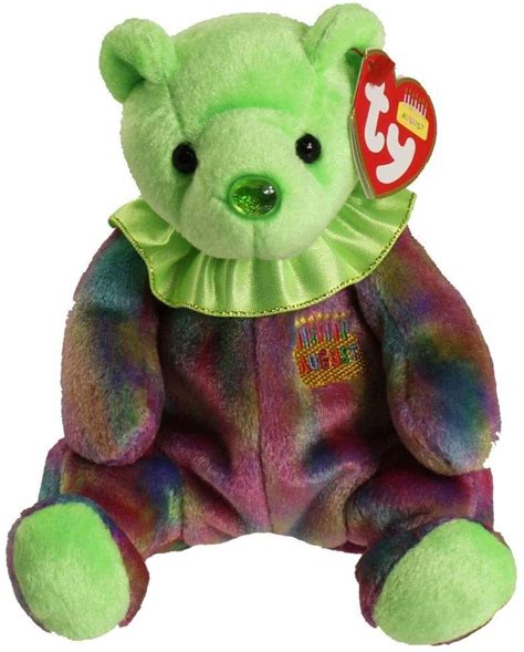 Ty Beanie Baby August Peridot Birthstone Teddy Happy Birthday Bear