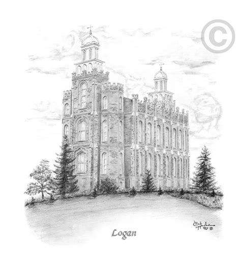 Logan Utah Temple - Sketch in Temple Prints | LDSBookstore.com (#CH ...