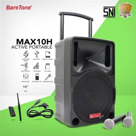 Jual Speaker Portable Wireless Baretone Max H Original Inch Max