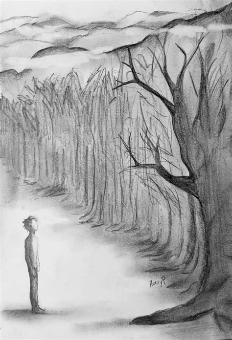 Drawing Art Pencil Shading Black White Depressing Melancholy