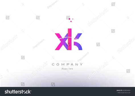 Xk X K Pink Purple Modern Stock Vector 602833454 Shutterstock