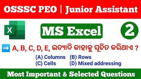 Ms Excel For Osssc Peo