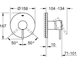 GROHE Atrio Einhand Brausebatterie Cool Sunrise 24065GL3 Ab 387 66