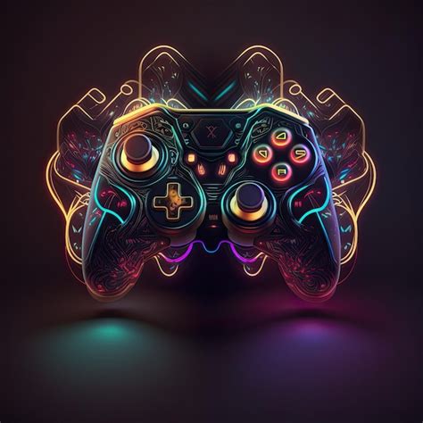 Luz De Ne N Abstracta Controlador De Juegos Dise O De Ilustraciones