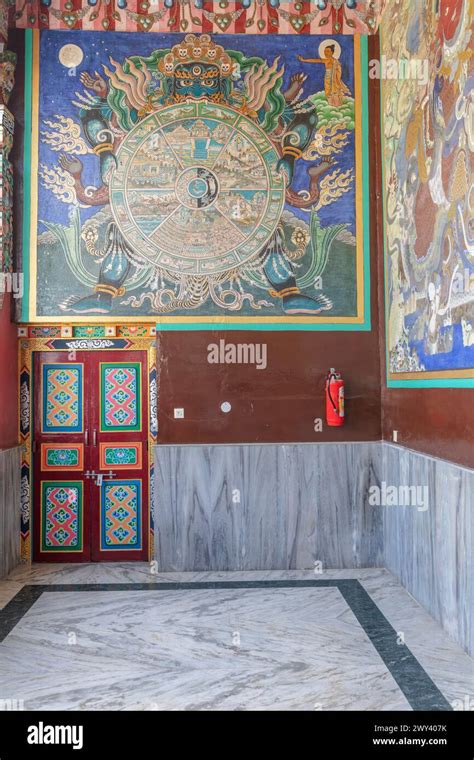 Wall Painting At Buddha Temple Dehradun Uttarakhand India Stock