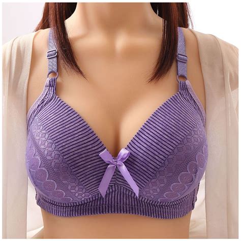 Munlar Purple Women S Bra Wire Free Push Up High Support Comfort Bra