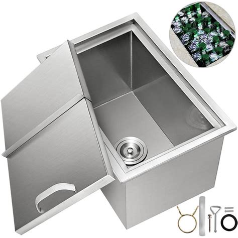 VEVOR Drop In Ice Chest 18 In W X 12 In D X 14 4 In H 304 Stainless