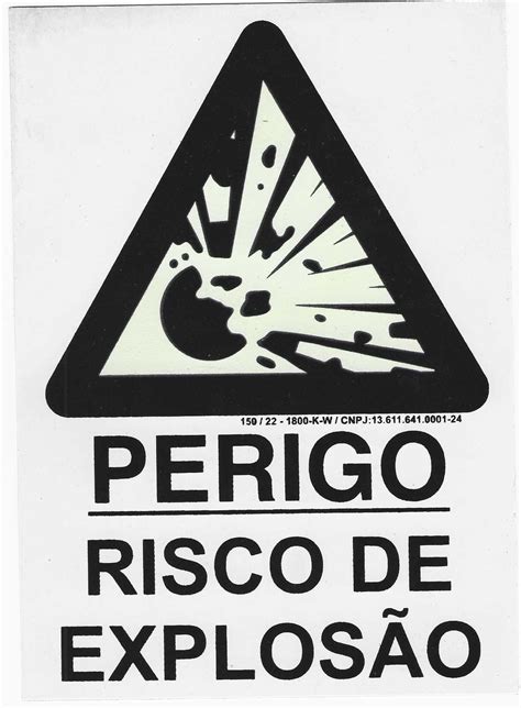 Placa Indicativa Risco De Explos O R A Extintores