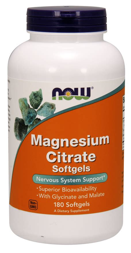 Now Foods Magnesium Citrate 400 Mg 180 Softgels Ebay