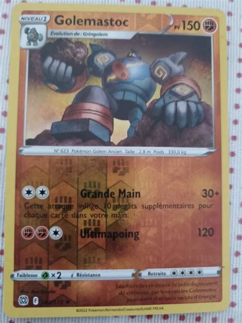 CARTE POKEMON GOLEMASTOC 083 172 Rare REVERSE Epée et Bouclier 9 EB09