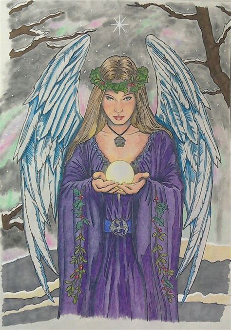 From Anne Stokes Fantasy Art Colouring Book Yule Angel Coloured