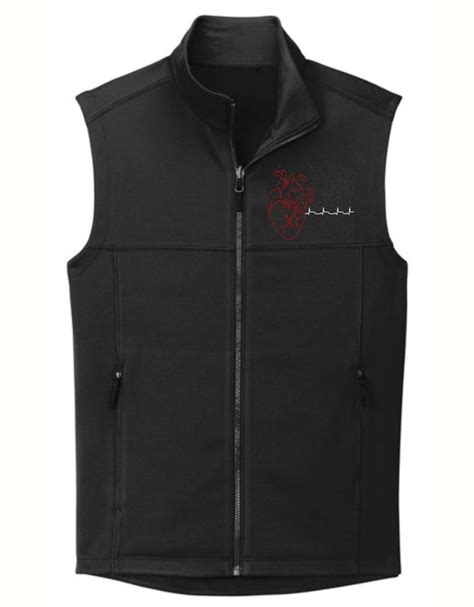 Custom Personalized Heart Cath Lab Zip Up Embroidered Vest Cardiac