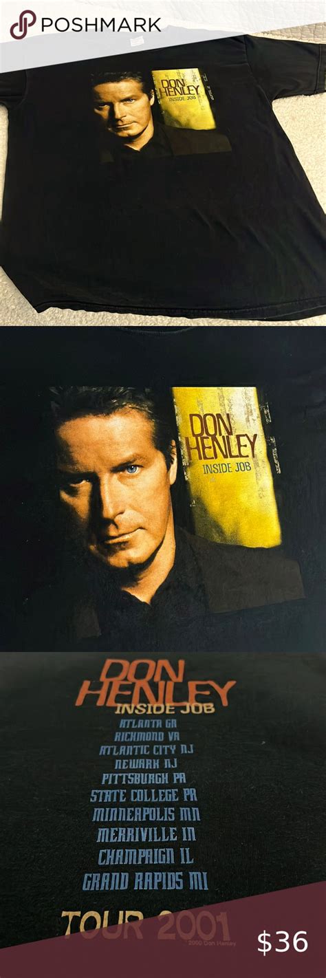 Don Henley Tour T Shirt Vintage Y K Size Xl Inside Job