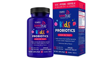 Lovebug Kids Probiotics Chewable 30 Count Only 1196 At Amazon