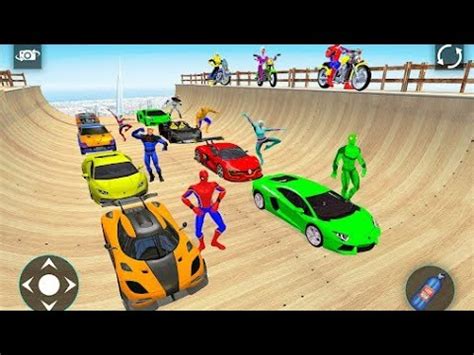 Gta V Spiderman Cars Racing On Mega Multi Lake Ramp Challenge