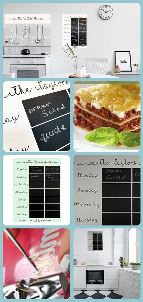 Personalised Weekly Menu Chalkboard Custom Menu Board Weekly Menu