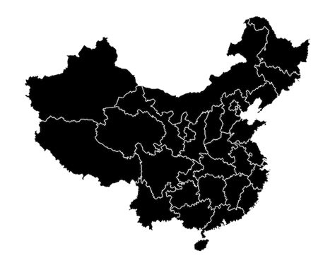 Mapa de china con divisiones administrativas ilustración vectorial