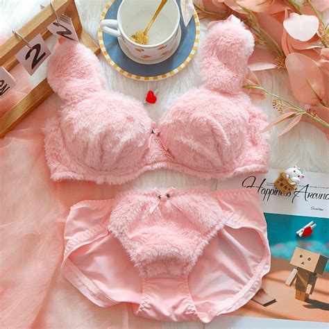 Soft Fuzzy Bunny Plush Kawaii Lingerie Set Kawaii Lingerie Sets