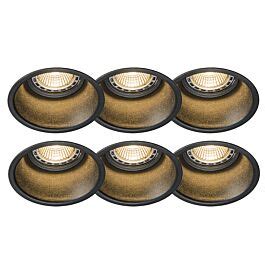 Set Of Recessed Spots Black Round Dept Lampandlight Uk