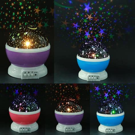 Led Night Light Projector Stars Sterrenhemel Maan Lamp Batterij Usb