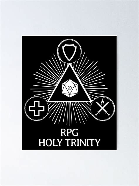 Rpg Holy Trinity Tank Healer Damage Dealer Dps Poster By Shadowisper