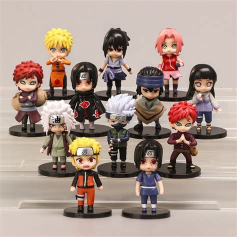 Miniaturas Action Figures Naruto Sasuke Kakashi Itachi Hinata Gaara