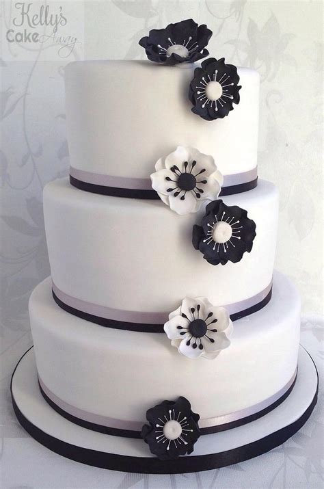 Simple Anemone Wedding Cake Decorated Cake By Kelly Cakesdecor