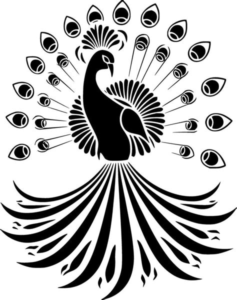 Peacock Black And White Illustration 47322144 Vector Art At Vecteezy