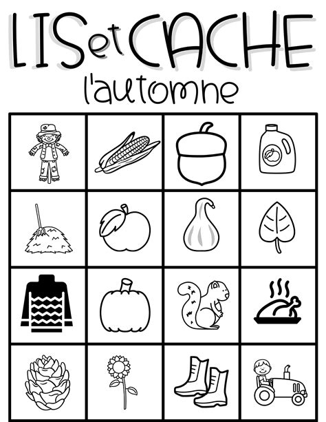 Lis Et Cache L Automne Lecture Jeu