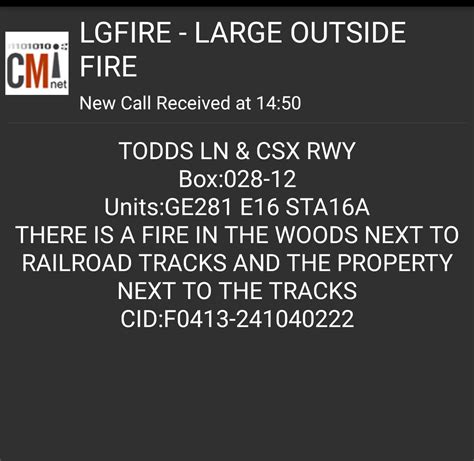 Brush Fire Todds Lane And Csx Rail Line Rosedale Volunteer Fire Company