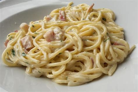 Spaghetti in Schinken Sahne Soße Einfach Nur Lecker