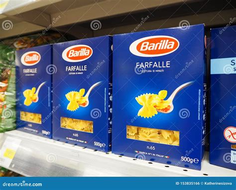 Barilla Farfalle Italian Pasta In The Shape Of Bow Ties Or Butterflies On The Supermarket