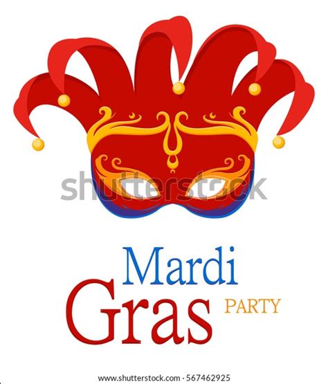 Mardi Gras Jesters Red Carnival Mask Stock Vector Royalty Free