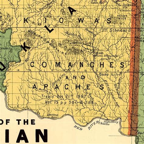 1892 Indian Territory Early Oklahoma Wall Map In 2022 Indian