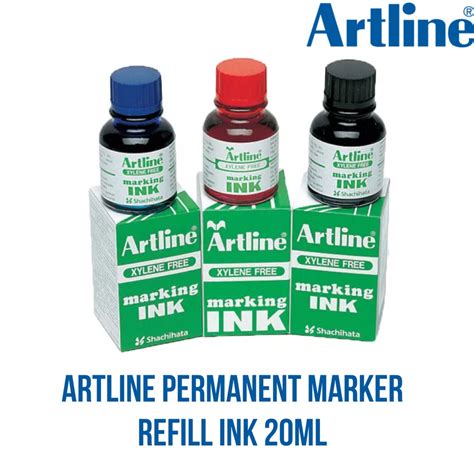 Art Hub Artline Permanent Marker Refill Ink Marking Refiller Black