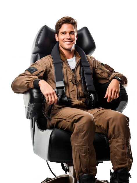 Premium Photo Skilled Male Pilot Navigating Aircraft Ai Generated