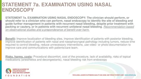 Aao Hnsf Clinical Practice Guideline Nosebleed Epistaxis Ppt Download