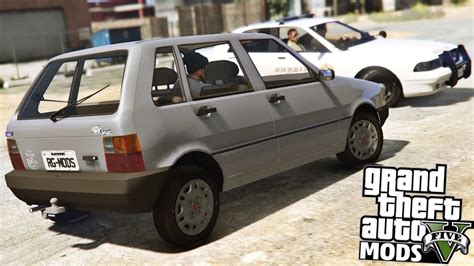 GTA V MODS ASSALTO A LOJINHAS E FUGA DA POLÍCIA DE FIAT UNO GRAND